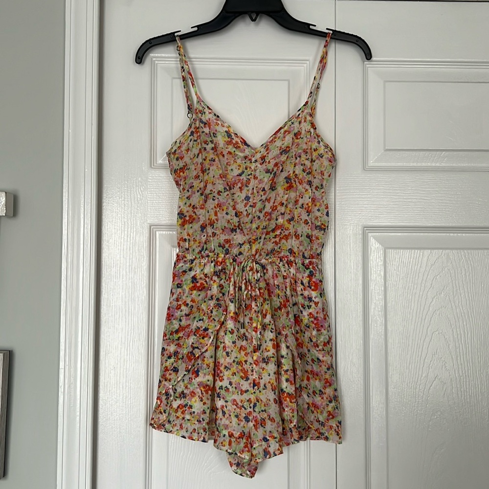 BCBGeneration Floral Print Ruffle Romper Size XS